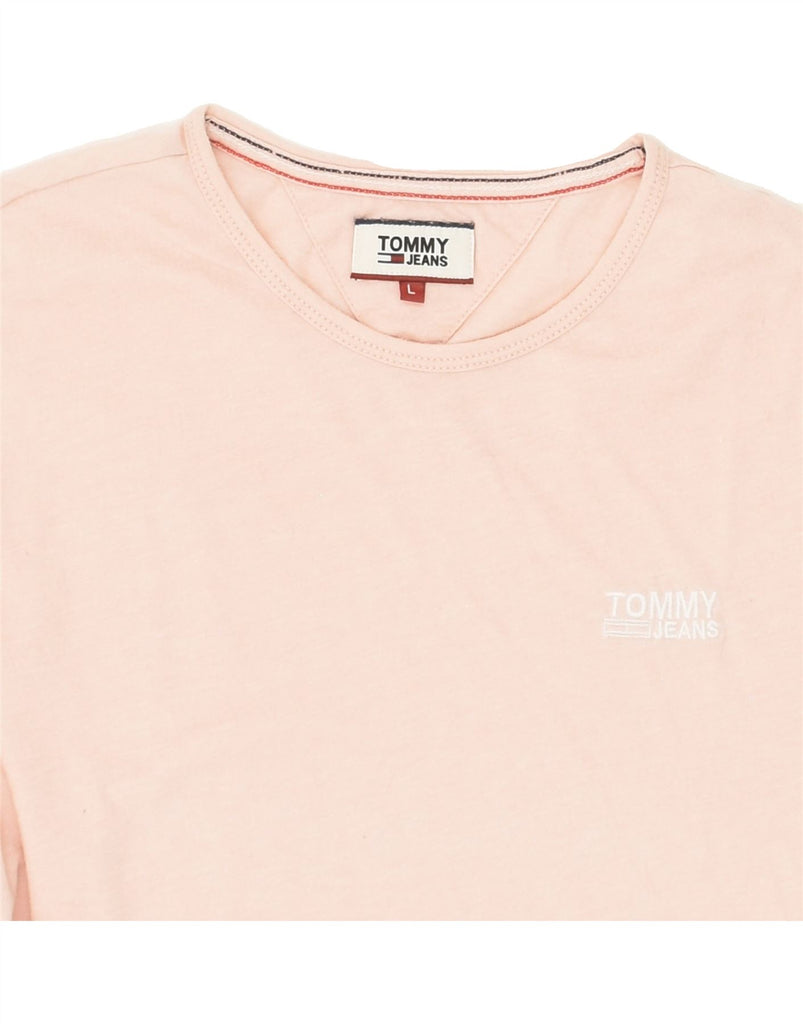 TOMMY HILFIGER Mens T-Shirt Top Large Pink Cotton | Vintage Tommy Hilfiger | Thrift | Second-Hand Tommy Hilfiger | Used Clothing | Messina Hembry 