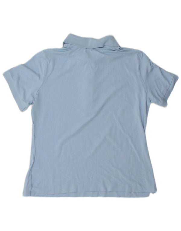 Luisa Spagnoli Womens Polo Shirt UK 16 Large Blue Viscose