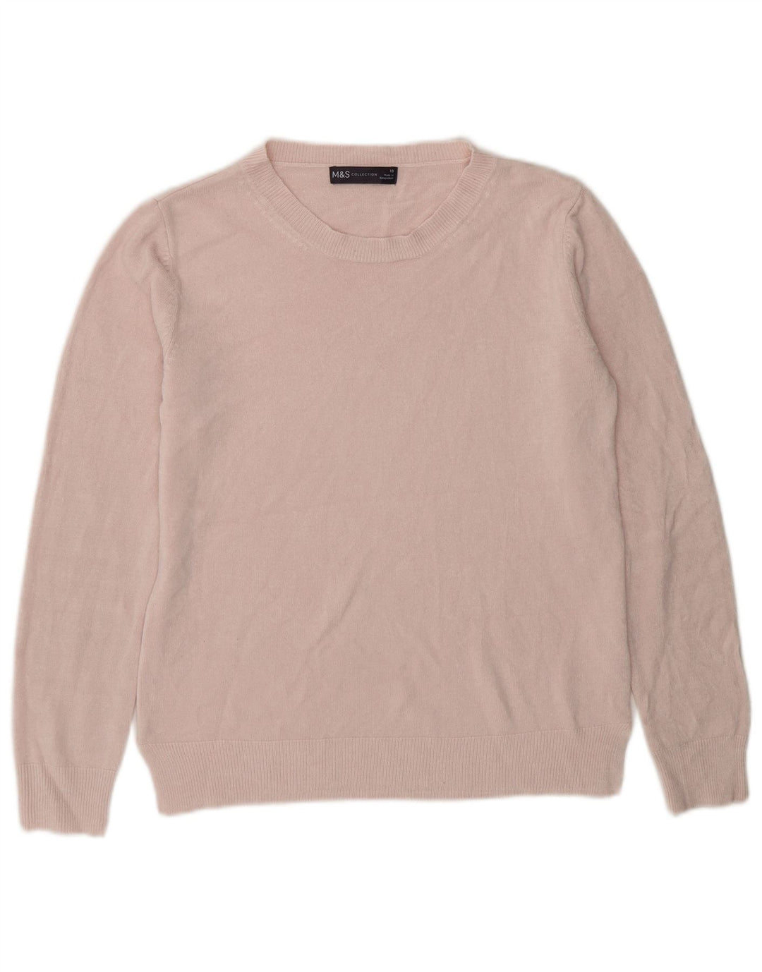 Marks & Spencer Womens Boat Neck Jumper Sweater UK 10 Small Pink