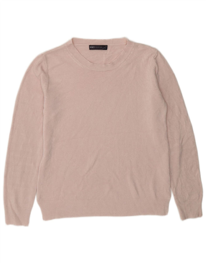 Marks & Spencer Womens Boat Neck Jumper Sweater UK 10 Small Pink