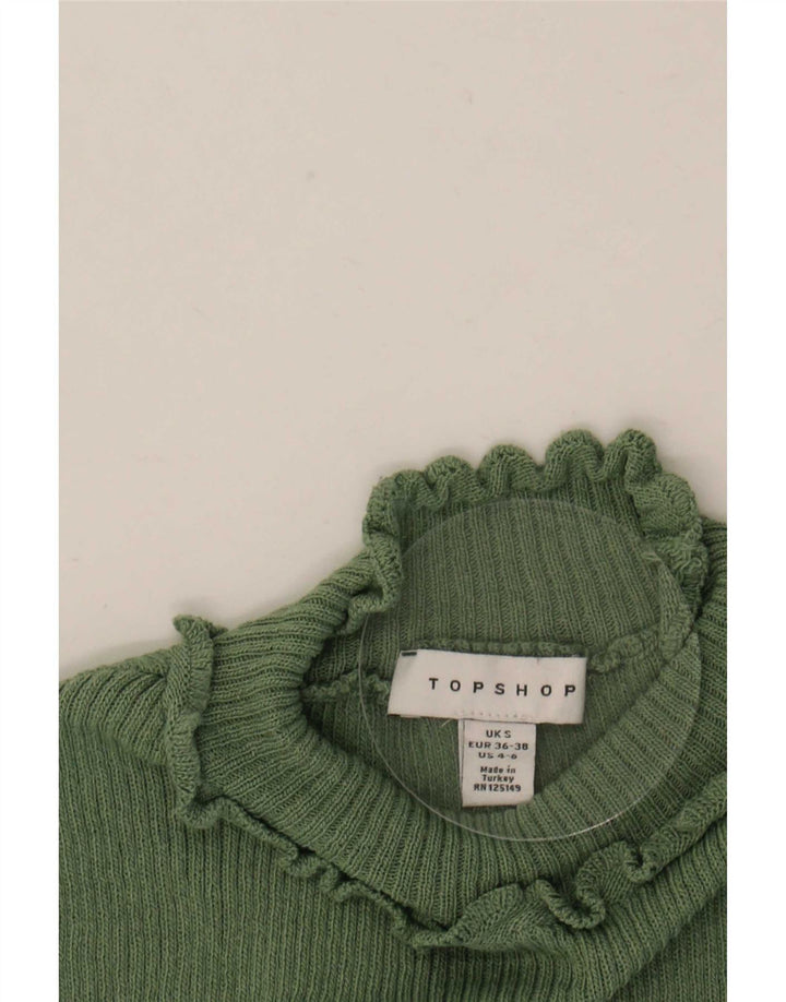 Topshop Womens Crop Vest Top UK 8 Small Green
