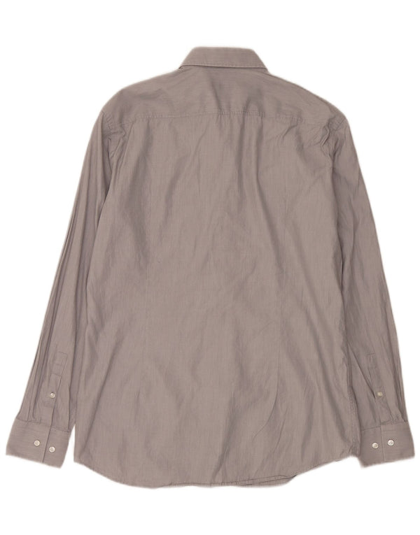 Hugo Boss Mens Slim Fit Shirt Size 42 16 1/2 Large Grey Cotton