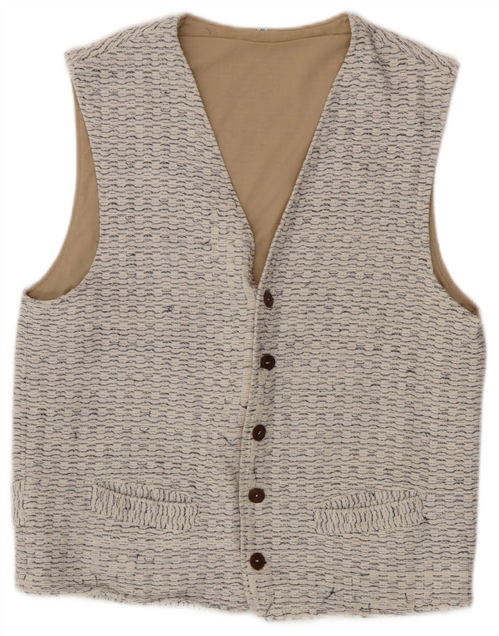 Vintage Mens Waistcoat Medium White Flecked