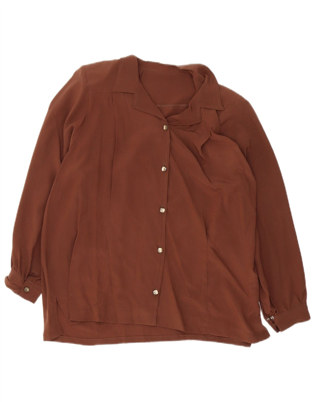 Vintage Womens Shirt UK 12 Medium Brown