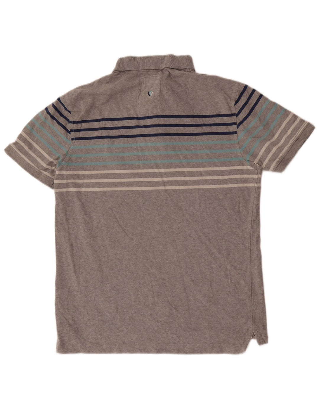 Fat Face Mens Polo Shirt Medium Grey Striped Cotton