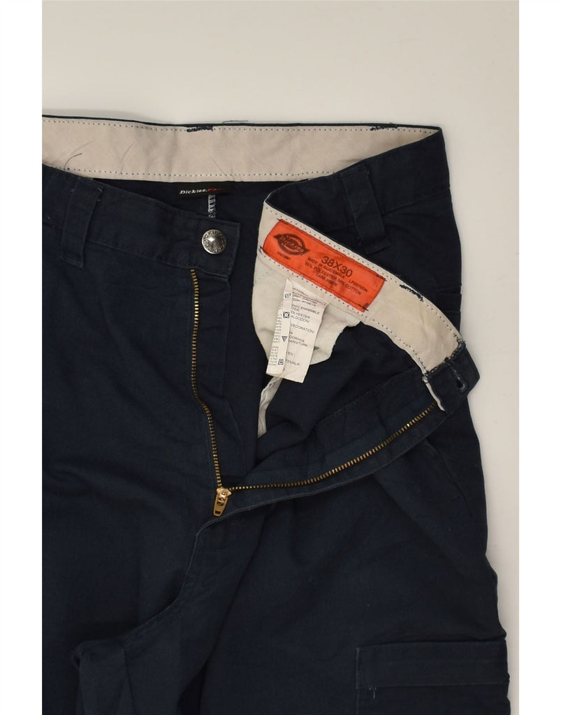 DICKIES Mens Straight Cargo Trousers W38 L30  Navy Blue Polyester | Vintage Dickies | Thrift | Second-Hand Dickies | Used Clothing | Messina Hembry 