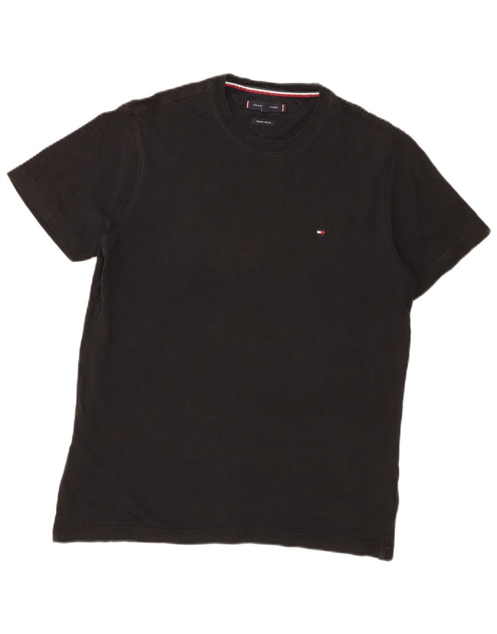 Tommy Hilfiger Mens T-Shirt Top Medium Black Cotton