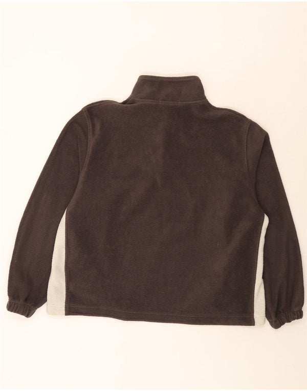 Fila Mens Zip Neck Fleece Jumper Large Brown Colourblock Polyester
