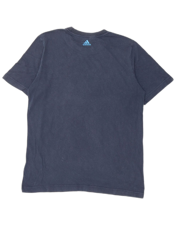 Adidas Boys Graphic T-Shirt Top 15-16 Years Navy Blue Cotton