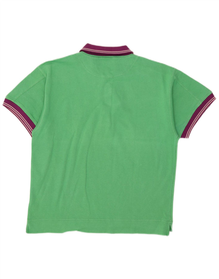 Think Pink Mens Polo Shirt Large Green Colourblock