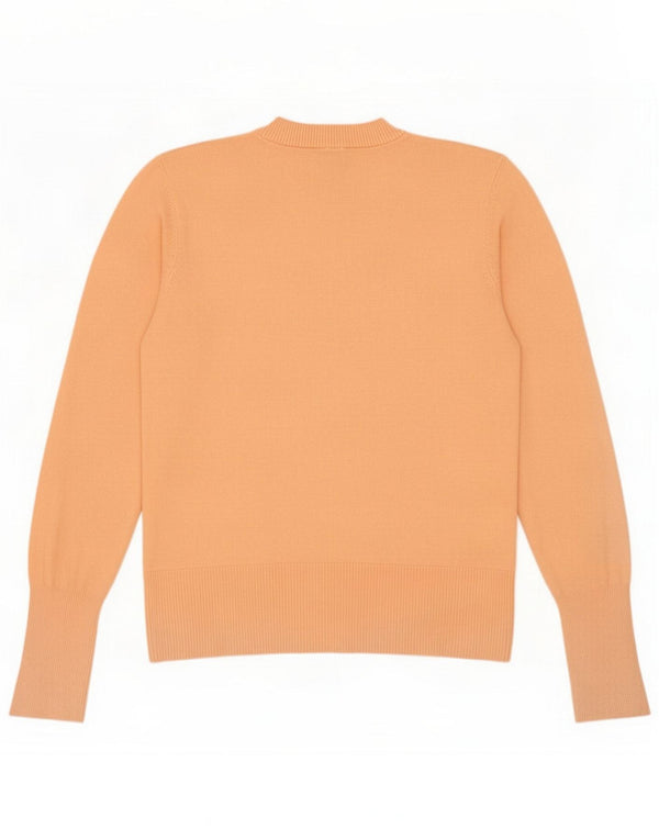 C&A Womens Crew Neck Jumper Sweater UK 10 Small Orange Viscose