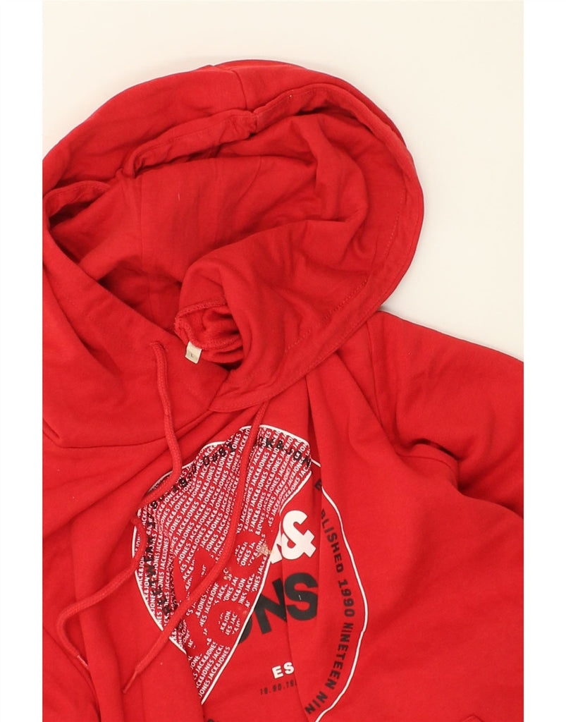 JACK & JONES Mens Graphic Hoodie Jumper Large Red Cotton | Vintage Jack & Jones | Thrift | Second-Hand Jack & Jones | Used Clothing | Messina Hembry 