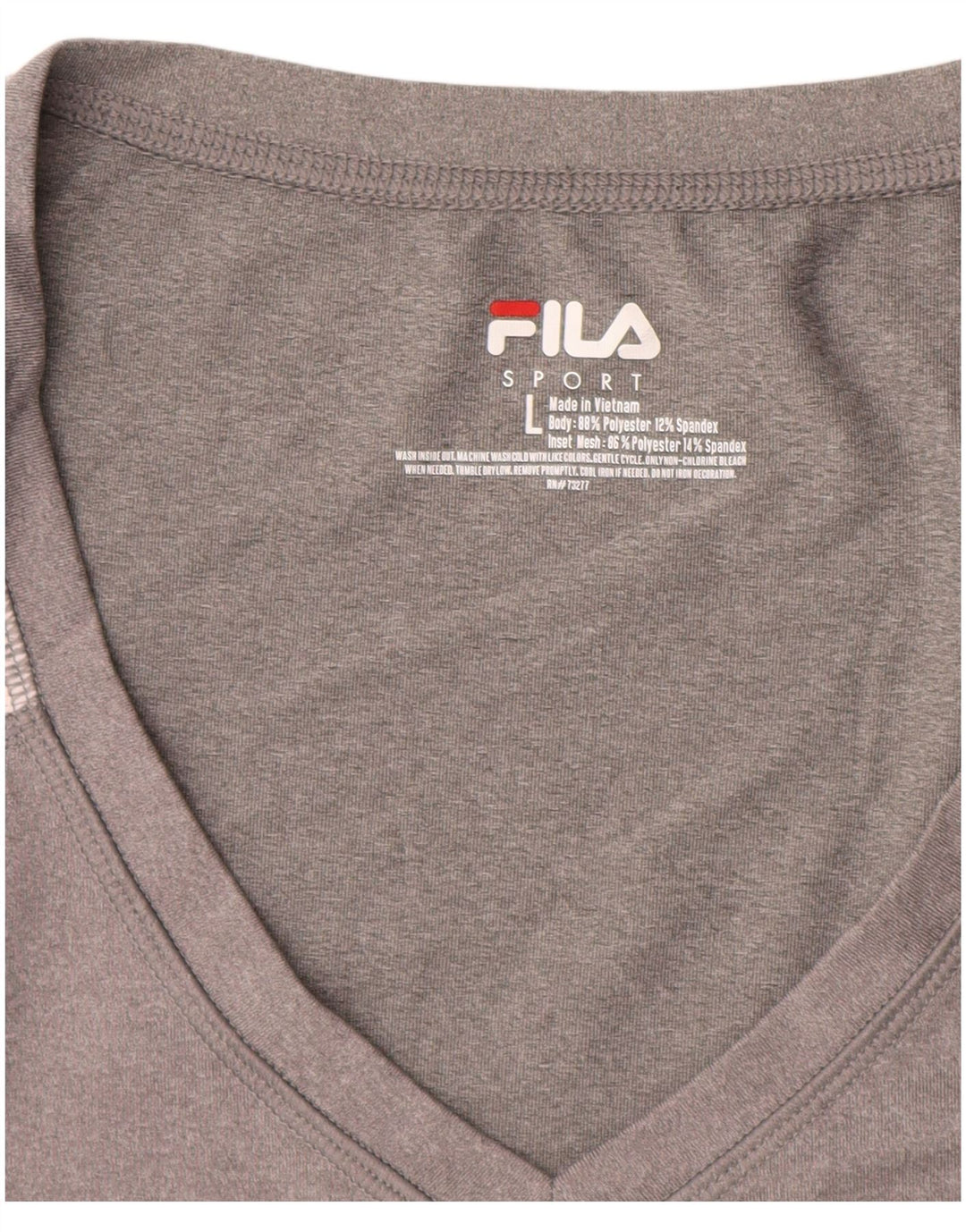 FILA Womens T-Shirt Top UK 14 Large Grey Colourblock