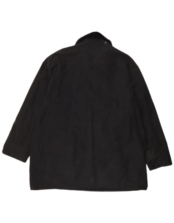 MC Orvis Mens Waxed Cotton Jacket UK 42 XL Black Cotton