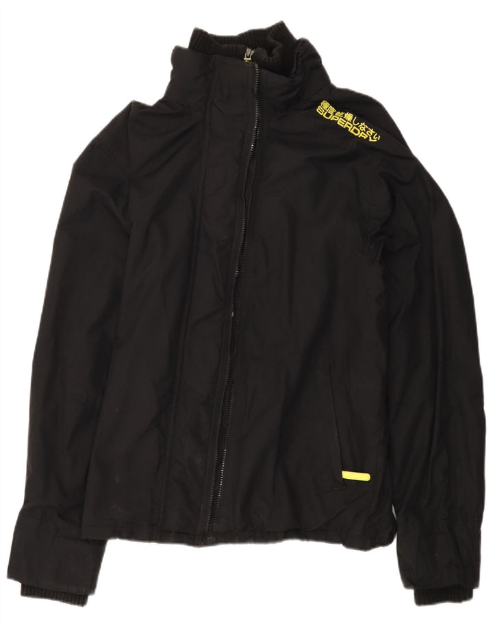 SUPERDRY Womens The Windcheater Windbreaker Jacket UK 18 XL Black Nylon