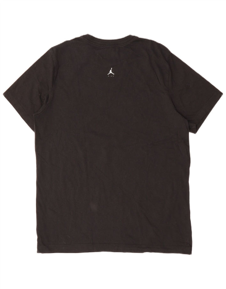 JORDAN Mens Graphic T-Shirt Top Large Black Cotton