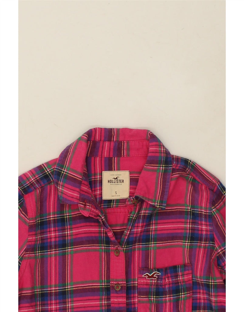 HOLLISTER Womens Flannel Shirt UK 10 Small Pink Check Cotton | Vintage Hollister | Thrift | Second-Hand Hollister | Used Clothing | Messina Hembry 