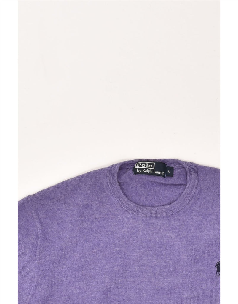 RALPH LAUREN Womens Crew Neck Jumper Sweater UK 14 Large Purple | Vintage Ralph Lauren | Thrift | Second-Hand Ralph Lauren | Used Clothing | Messina Hembry 