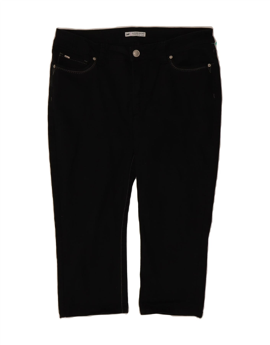 LEE Womens Slender Secret Straight Capri Trousers W36 L21 Black Vintage Lee and Second-Hand Lee from Messina Hembry 