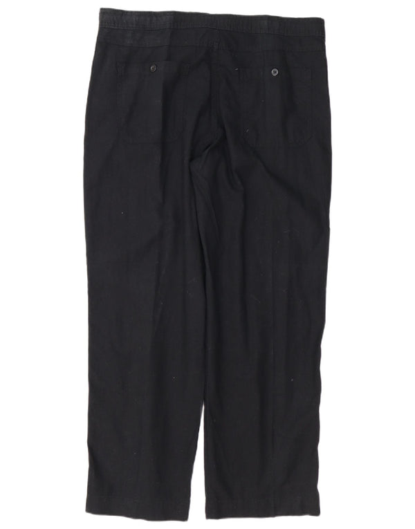 MARKS & SPENCER Mens Blue Harbour Straight Casual Trousers W36 L29 Black