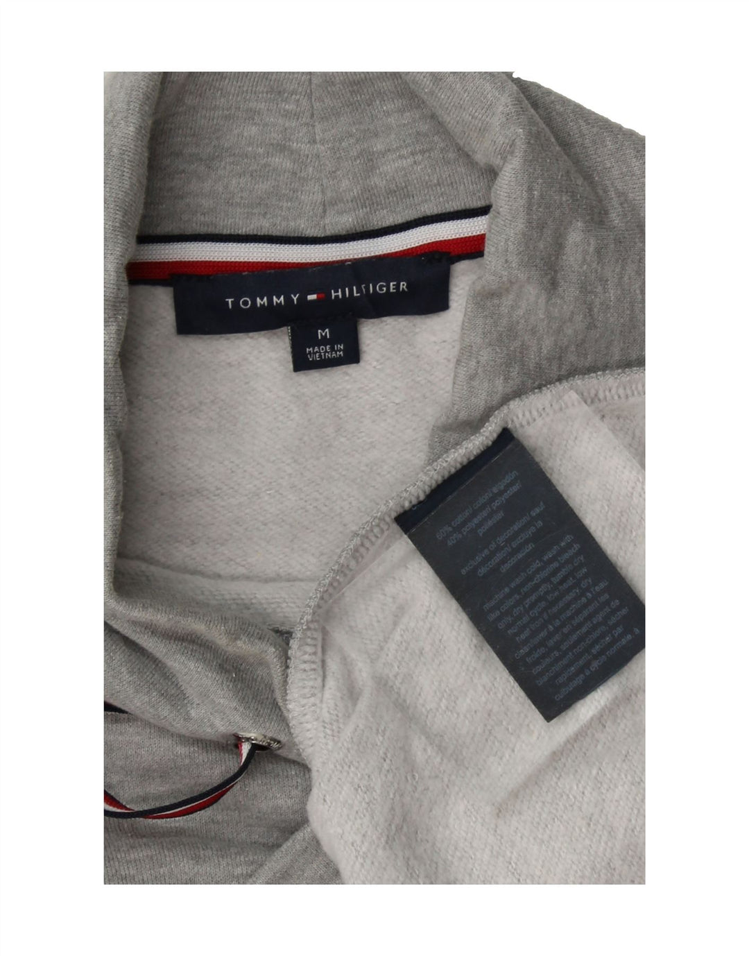 TOMMY HILFIGER Womens Oversized Sweatshirt Jumper UK 14 Medium Grey Cotton Vintage Tommy Hilfiger and Second-Hand Tommy Hilfiger from Messina Hembry 