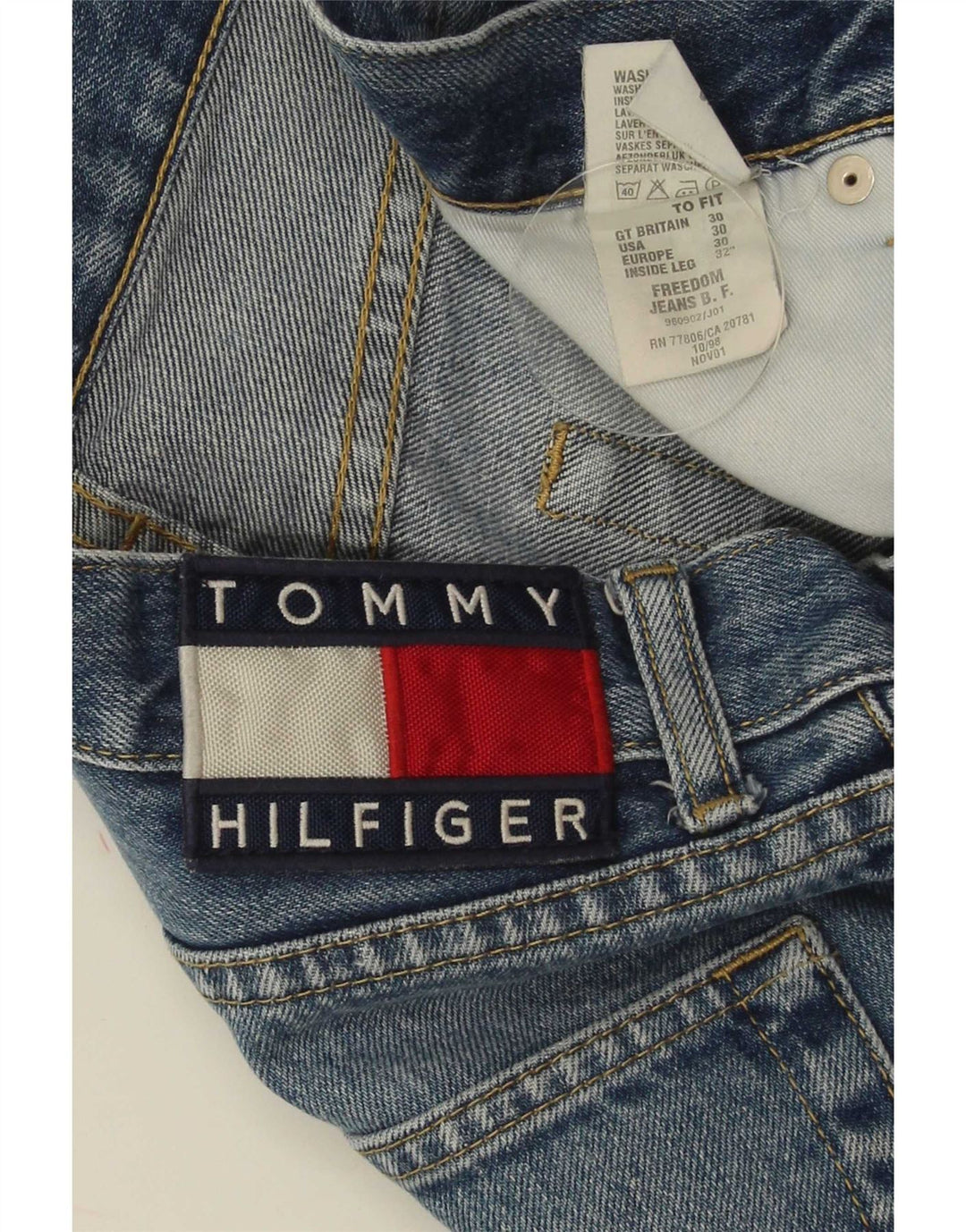 Tommy Hilfiger Mens Straight Jeans W30 L30 Blue Cotton