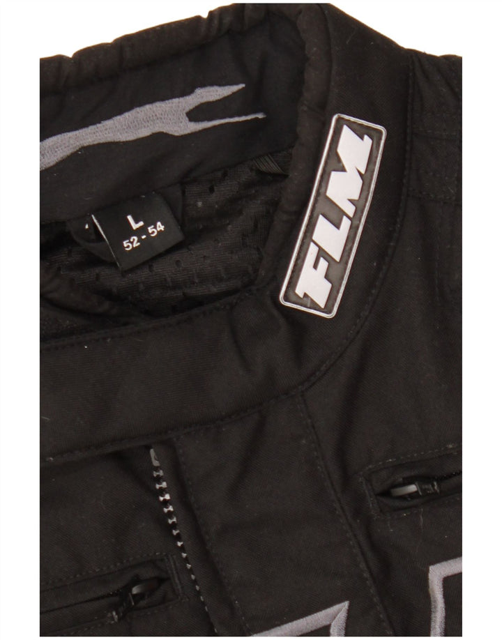 FLM Mens Graphic Racer Jacket IT 52/54 Large Black Polyamide
