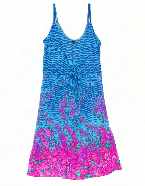 Vintage Womens Sundress IT 46 Large Blue Floral