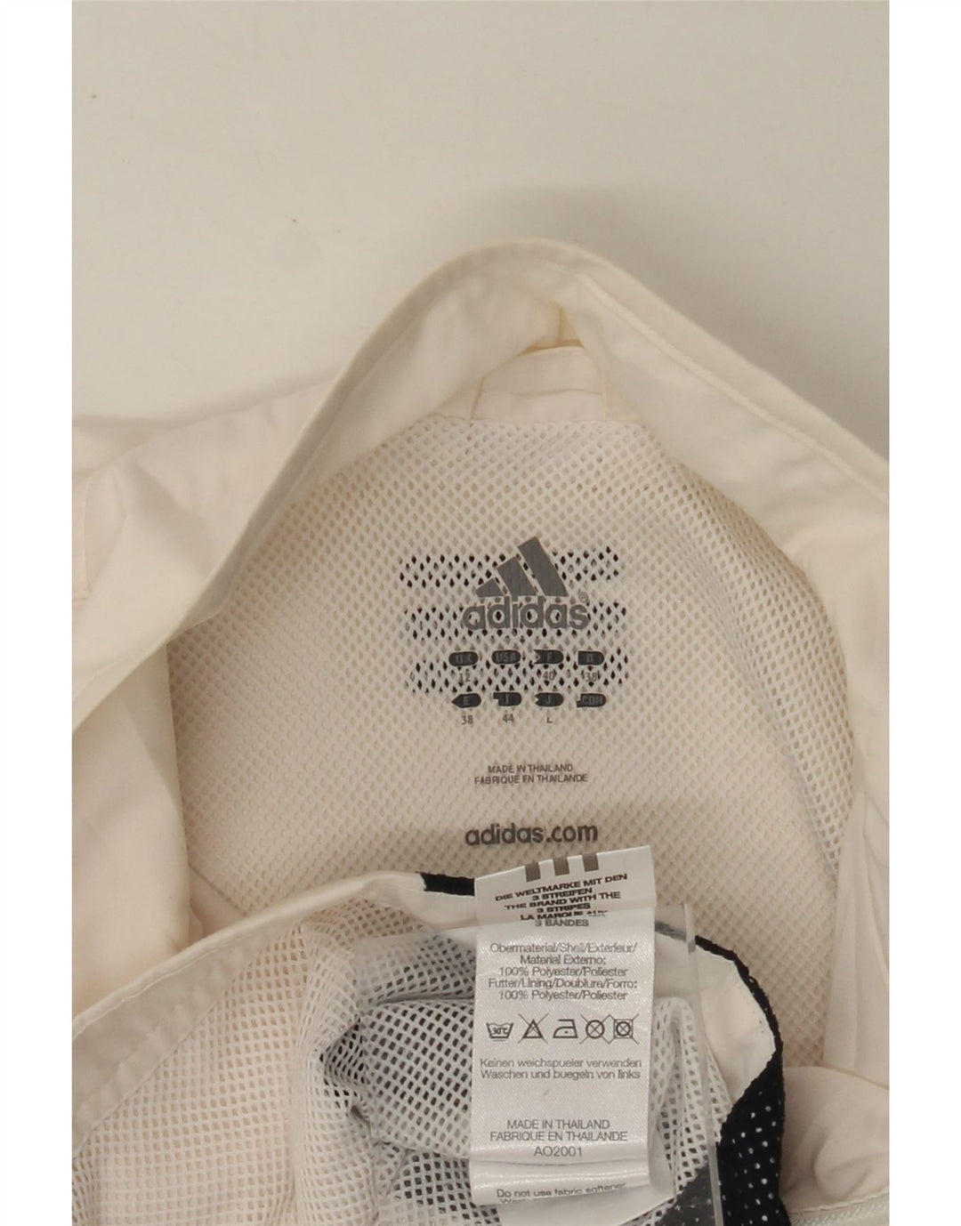 ADIDAS Womens Tracksuit Top Jacket UK 12 Medium  White Colourblock