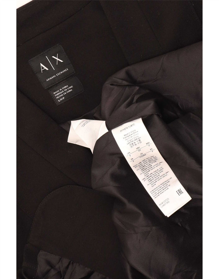 Armani Womens 1 Button Blazer Jacket UK 10 Small Black Viscose