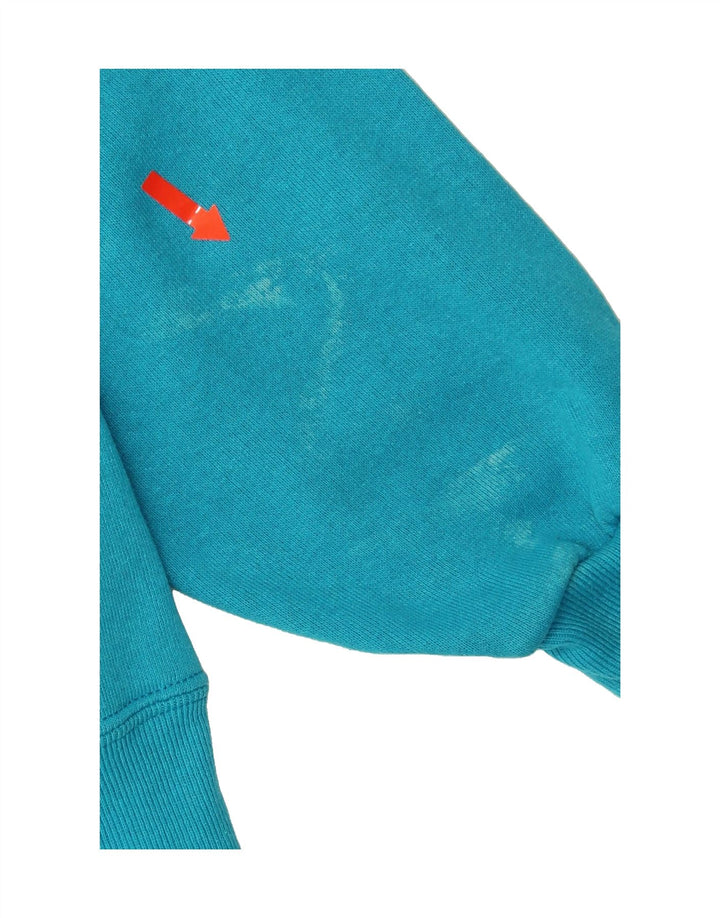 JERZEES Mens Slim Sweatshirt Jumper UK 42/44 Large Turquoise Cotton Vintage Jerzees and Second-Hand Jerzees from Messina Hembry 