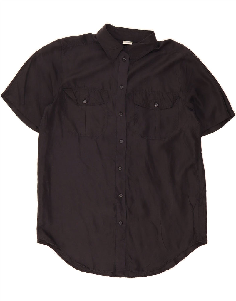 NEW FAST Womens Short Sleeve Shirt EU 38 Medium Black Silk Vintage New Fast and Second-Hand New Fast from Messina Hembry 