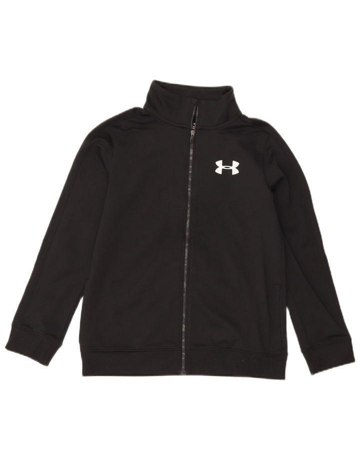 UNDER ARMOUR Girls Tracksuit Top Jacket 9-10 Years Medium Black Polyester