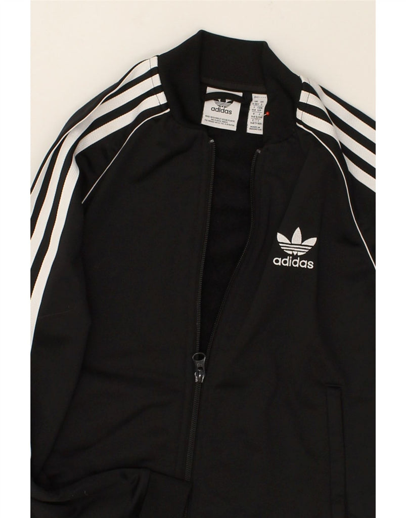 ADIDAS Boys Tracksuit Top Jacket 9-10 Years Black Polyester | Vintage Adidas | Thrift | Second-Hand Adidas | Used Clothing | Messina Hembry 