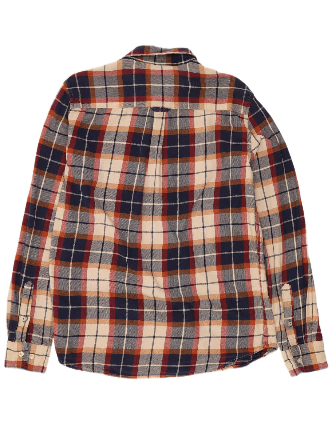 Crew Clothing Mens Flannel Shirt Medium Navy Blue Check Cotton