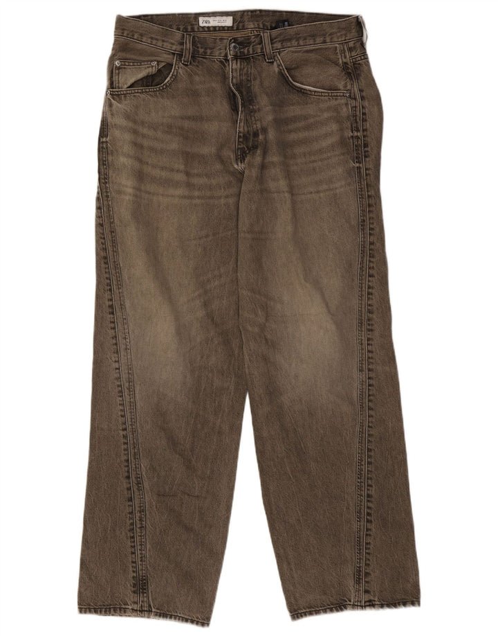 Zara Womens Loose Jeans EU 42 Large W32 L32 Grey Cotton