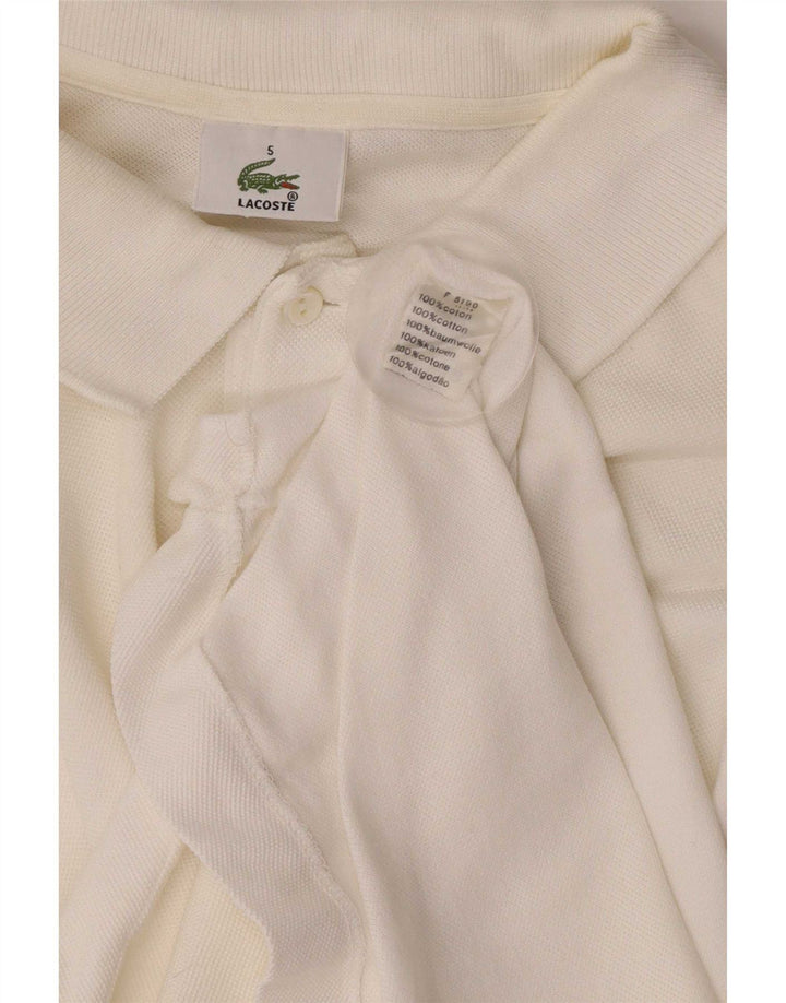 Lacoste Mens Polo Shirt Size 5 Large White Cotton