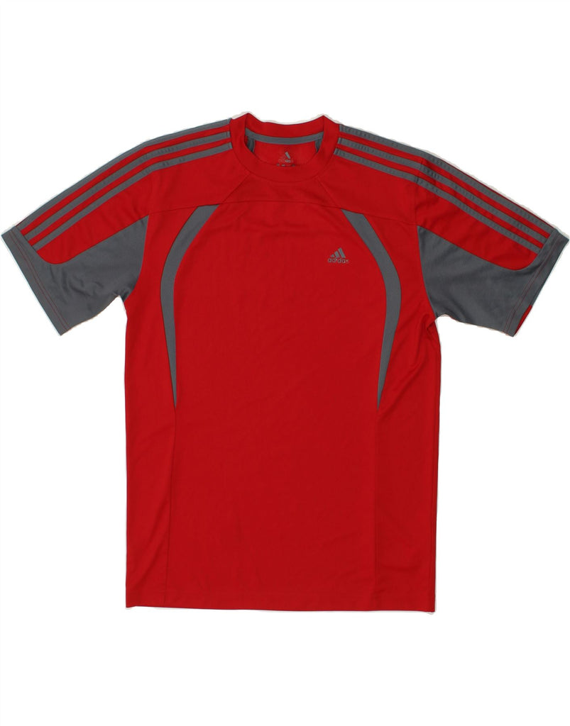ADIDAS Mens T-Shirt Top Medium Red Colourblock Polyester | Vintage Adidas | Thrift | Second-Hand Adidas | Used Clothing | Messina Hembry 