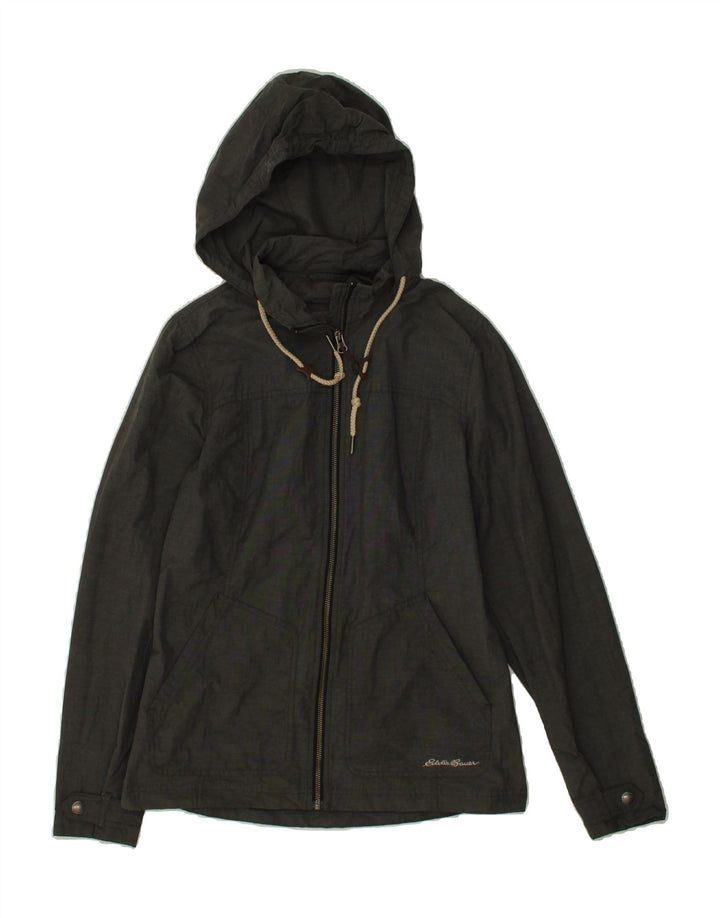EDDIE BAUER Womens Hooded Bomber Jacket UK 6 XS Grey Nylon Vintage Eddie Bauer and Second-Hand Eddie Bauer from Messina Hembry 