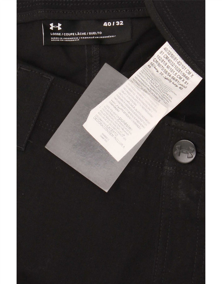 Under Armour Mens Straight Cargo Trousers W40 L32 Black Polyester