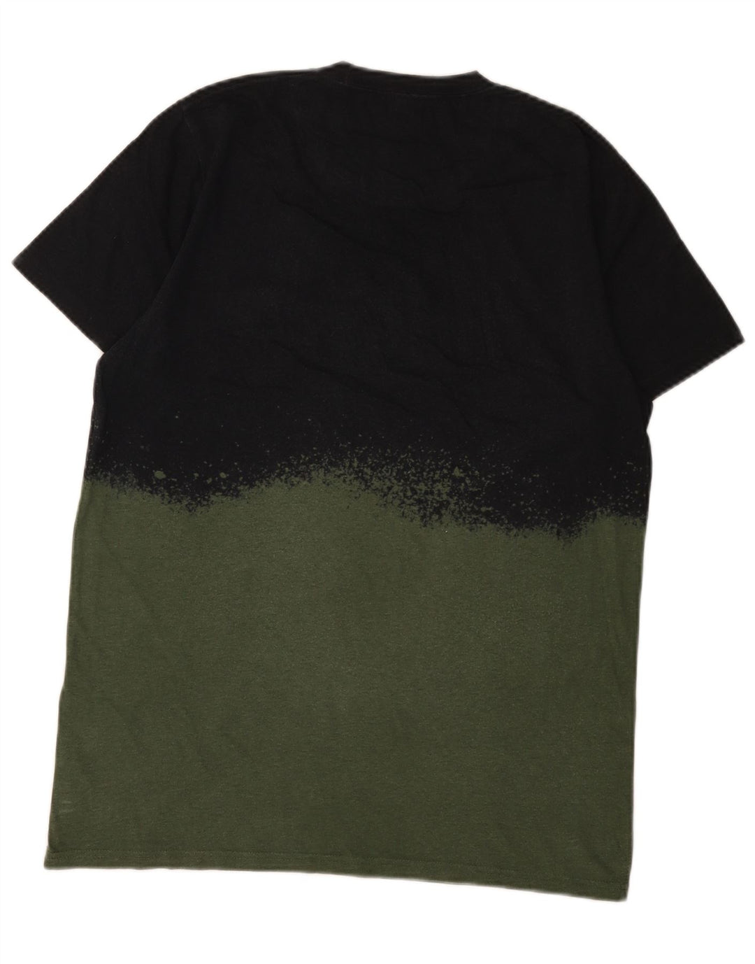 Hollister Mens Graphic T-Shirt Top Medium Green Colourblock