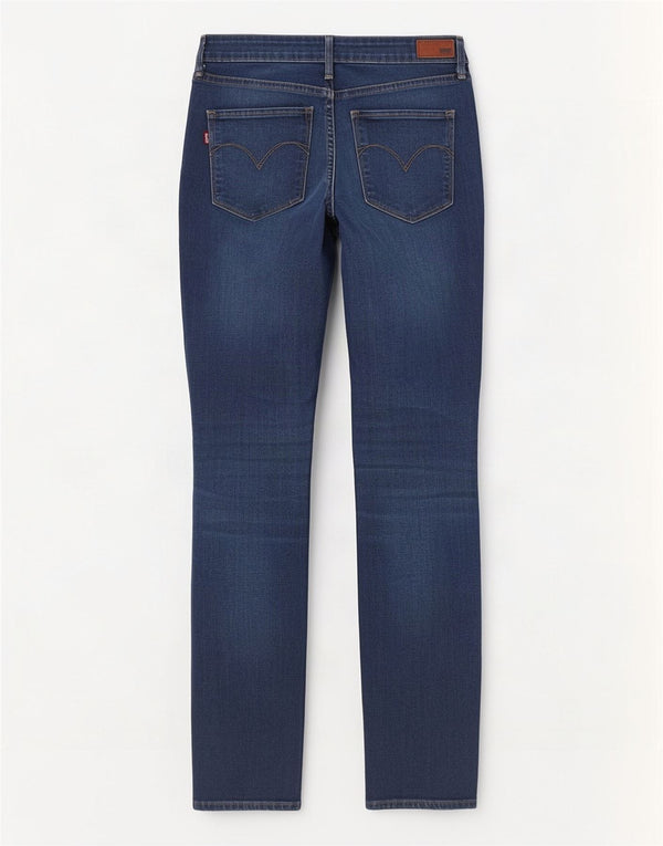 Levi's Womens Demi Curve Mid Rise Slim Jeans W28 L32 Blue Cotton