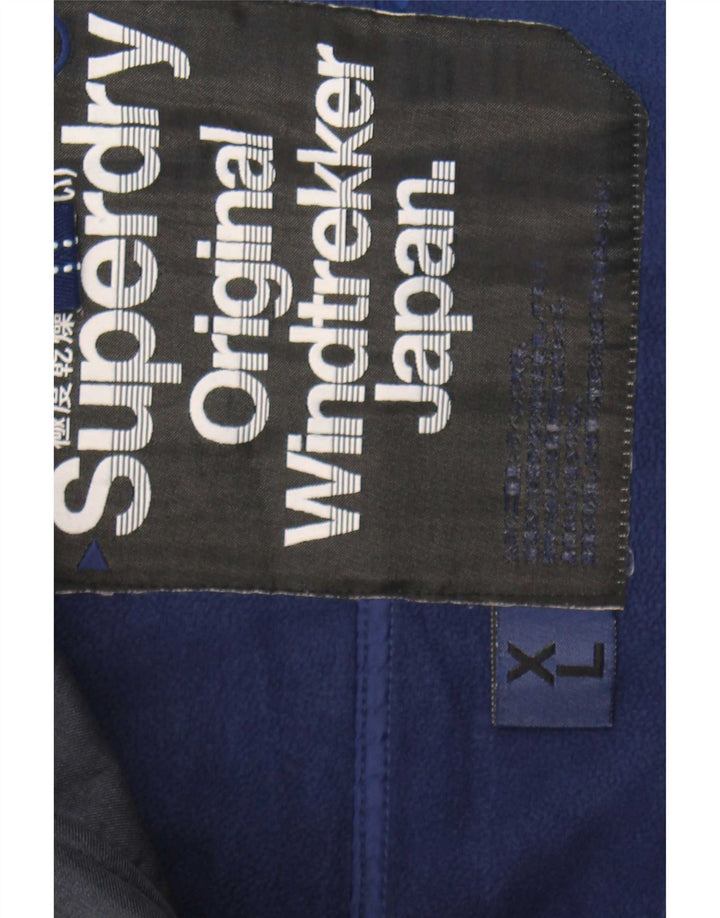 Superdry Mens Windtrekker Windbreaker Jacket UK 42 XL Navy Blue Polyester