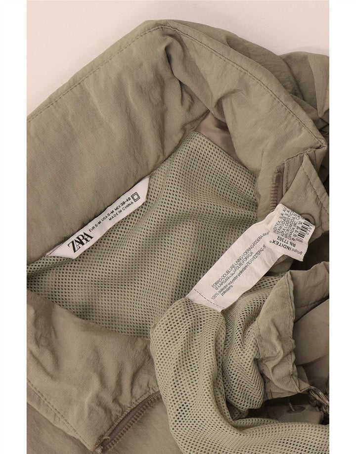 Zara Mens Loose Fit Anorak Jacket UK 36 Small Khaki Polyester