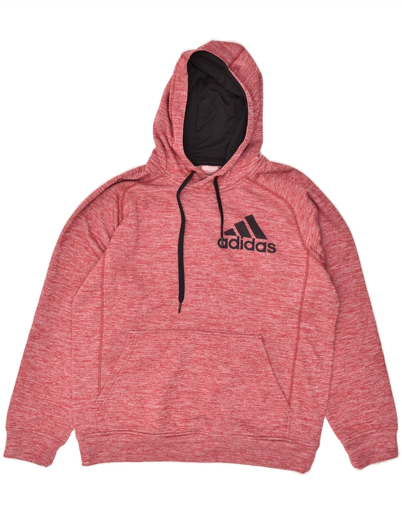 ADIDAS Mens Climawarm Graphic Hoodie Jumper Medium Red Flecked | Vintage Adidas | Thrift | Second-Hand Adidas | Used Clothing | Messina Hembry 