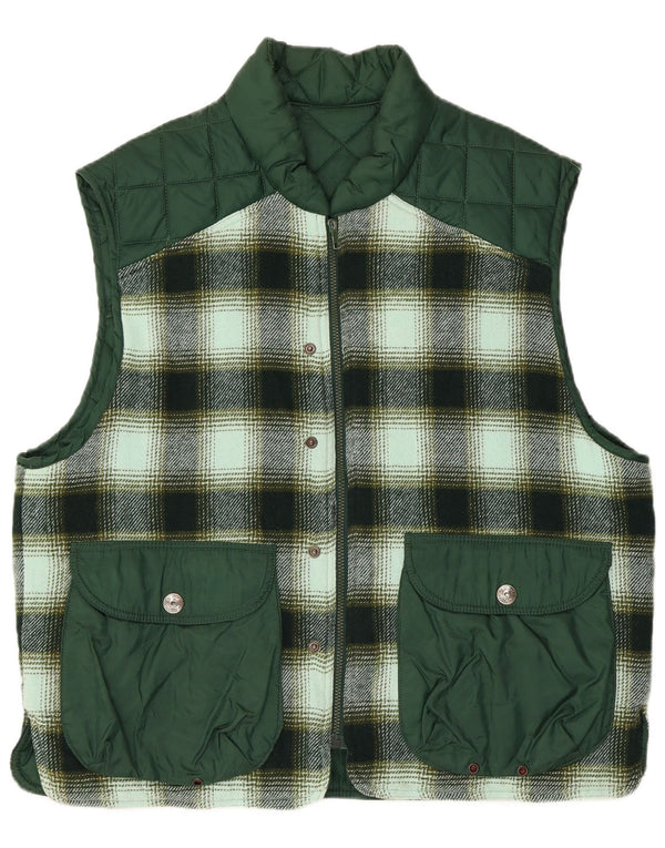 Roy Rogers Mens Reversible Gilet UK 42 XL Green Check