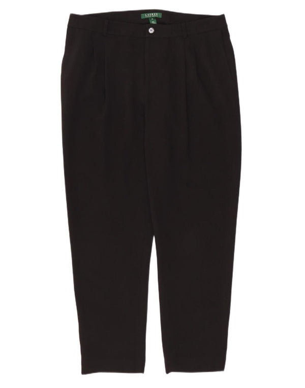 Ralph Lauren Womens High Waist Chino Trousers US 12 Large W34 L28 Black