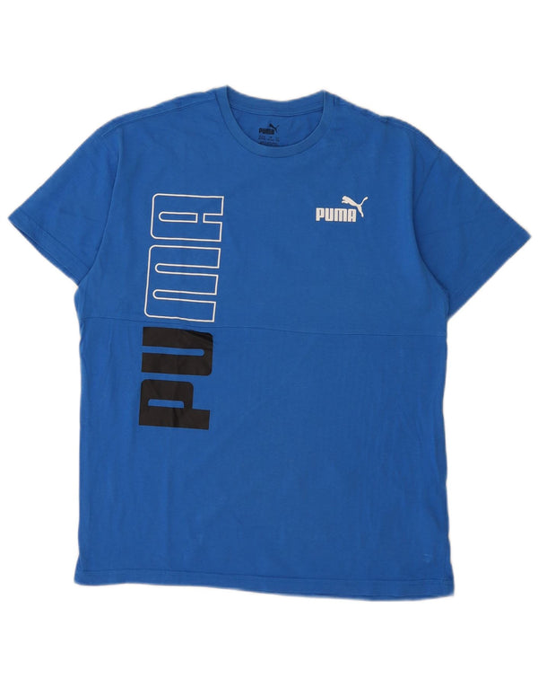 Puma Boys Graphic T-Shirt Top 15-16 Years Blue Cotton