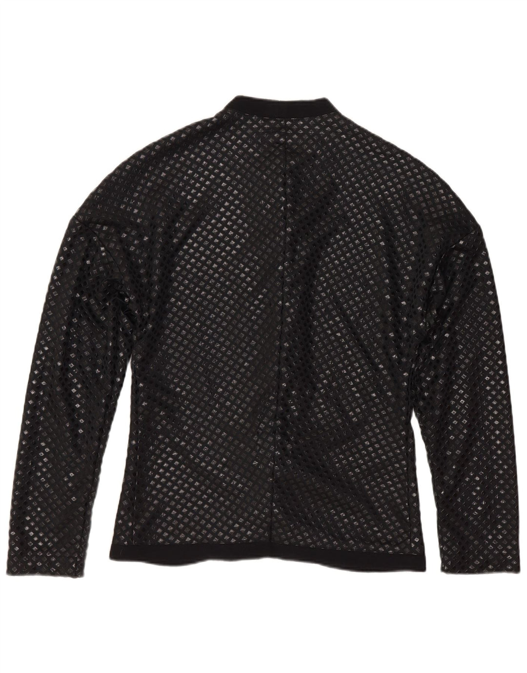 Vintage Womens Shirt Blouse UK 12 Medium Black Geometric Polyamide