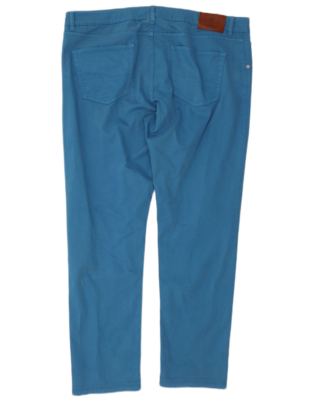 Hackett Mens Straight Casual Trousers W44 L31 Blue Cotton